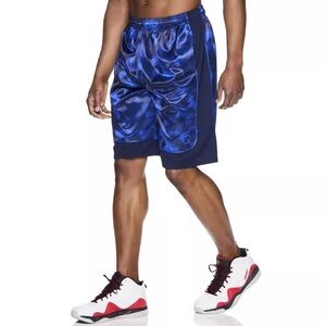 AND1 Mens Size XL Basketball Gym Court Workout Shorts Blue Black Athletic Casual